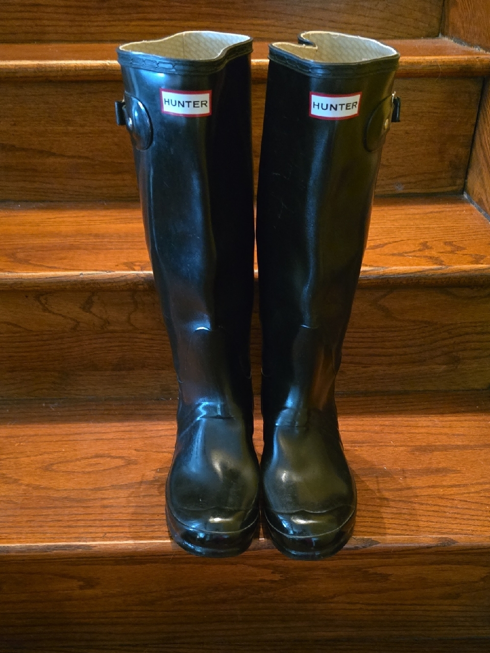 Hunter Black Knee-High Rubber Rain Boots